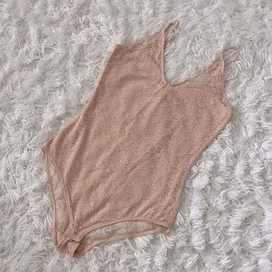 Pink lace bodysuit
